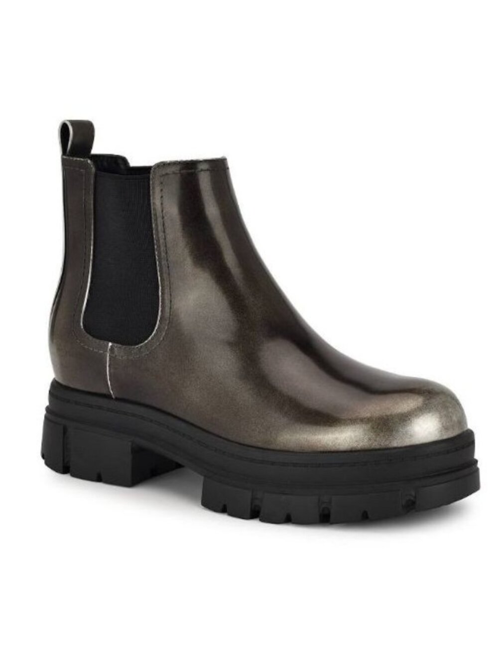 Nine West Kimma Womens Ankle Boots Pewter Black Size 9 NEW